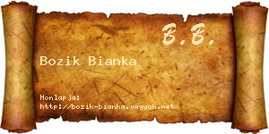Bozik Bianka névjegykártya
